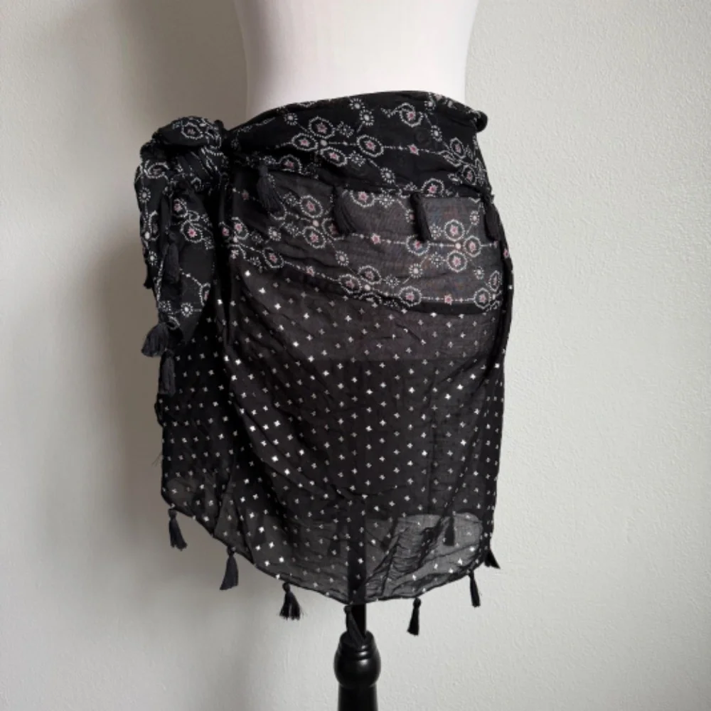 Unbranded Infinity Whimsygoth Tassel Metallic Star Pink Print Black‎ Scarf